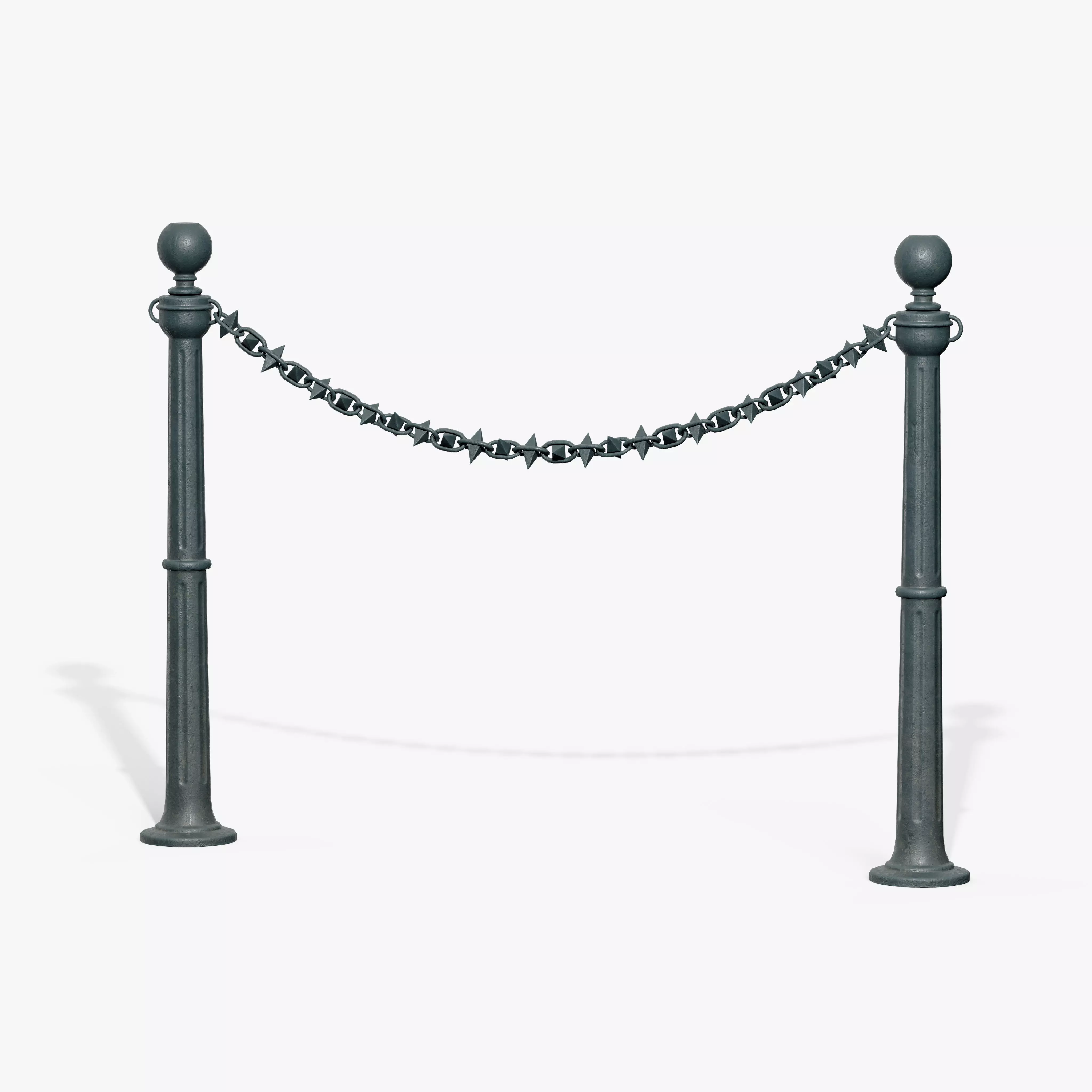 Chain Barrier A Low-poly 3D model_8