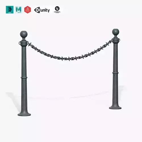 Chain Barrier A Low-poly 3D model