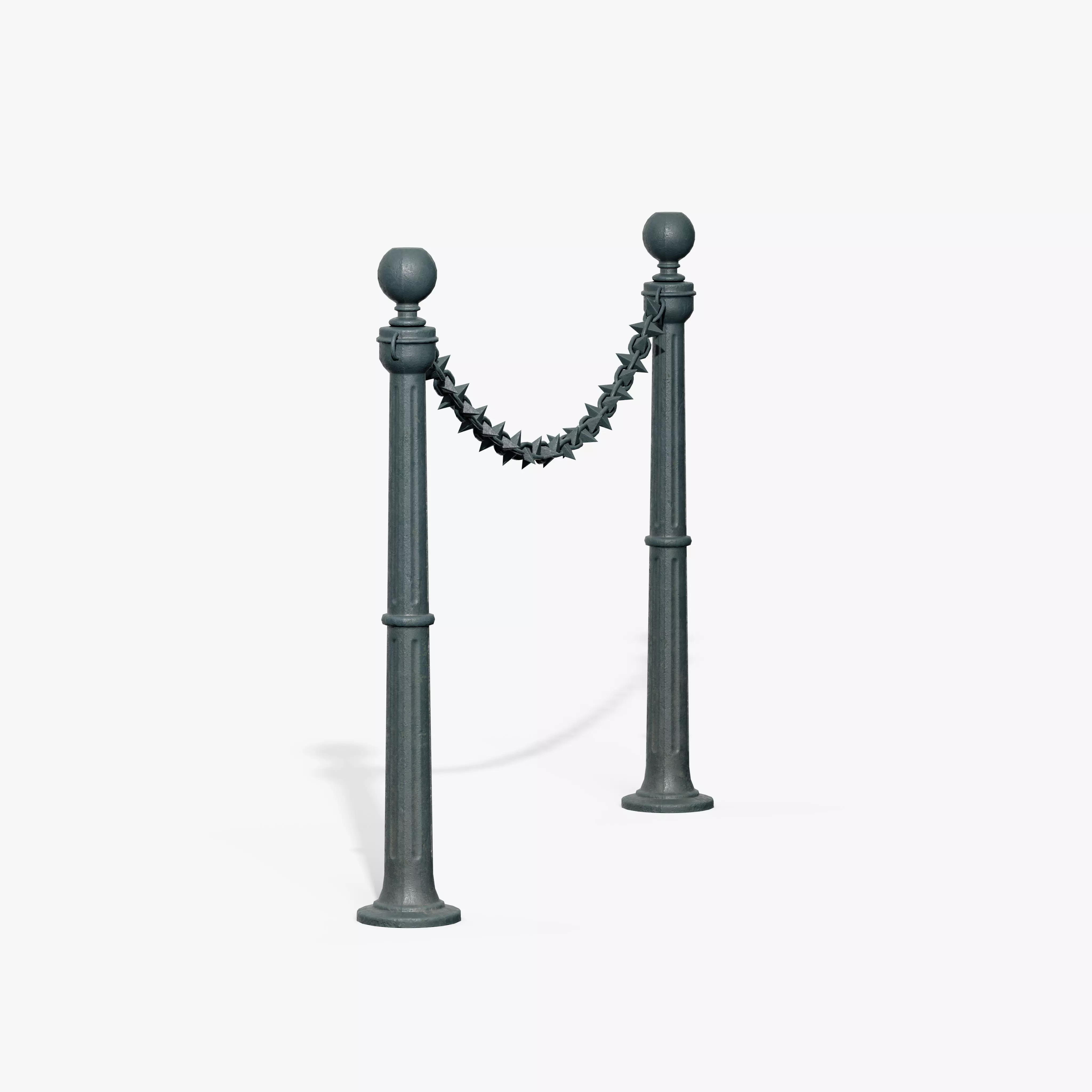 Chain Barrier A Low-poly 3D model_6