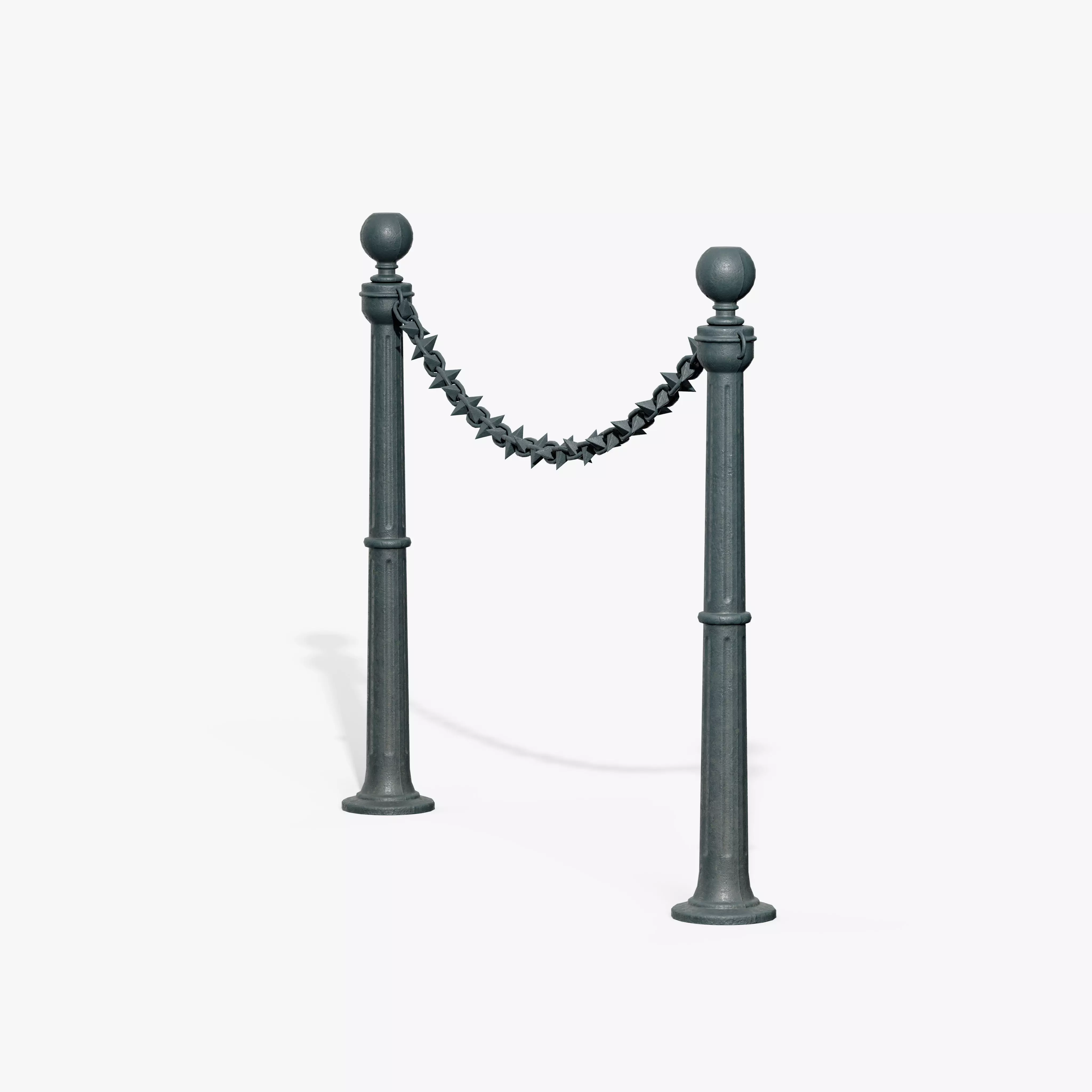Chain Barrier A Low-poly 3D model_7