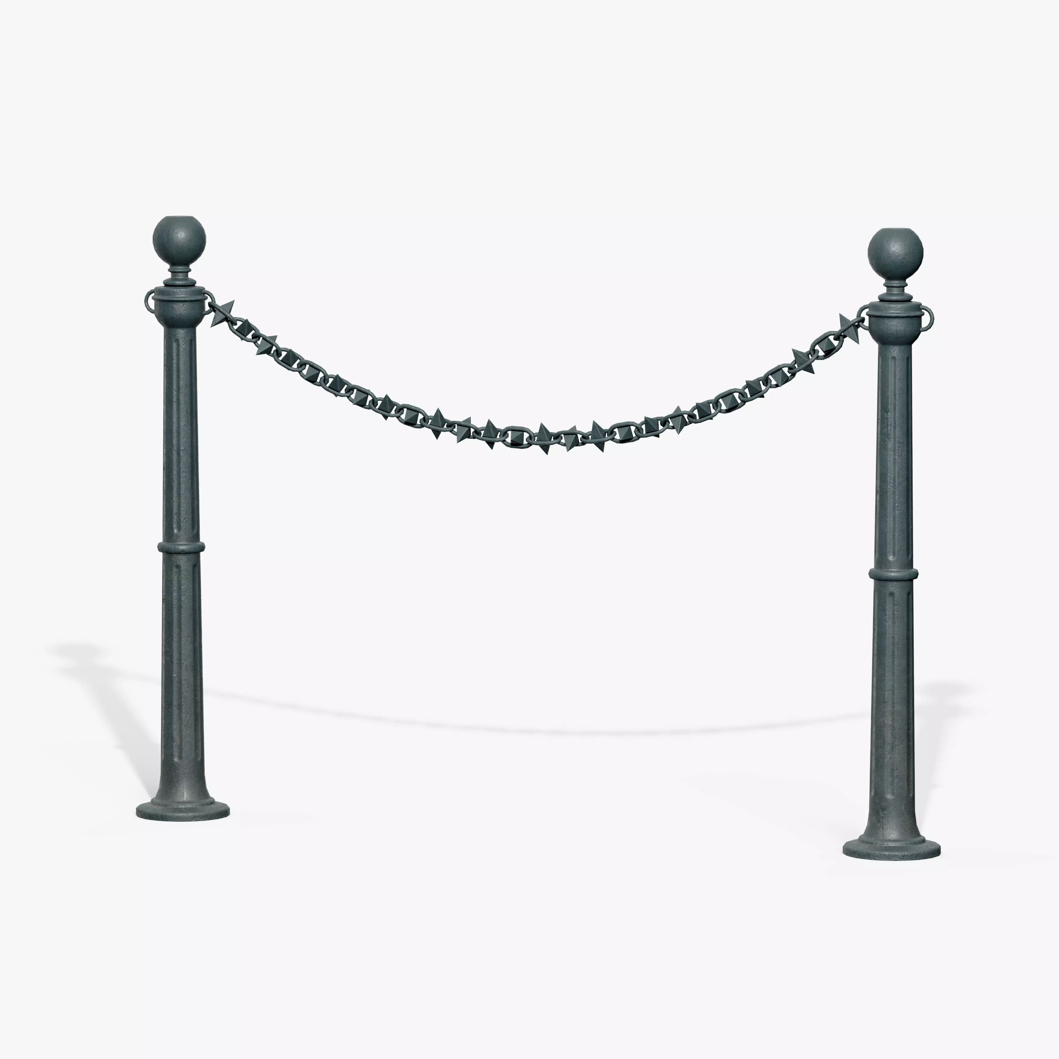 Chain Barrier A Low-poly 3D model_4