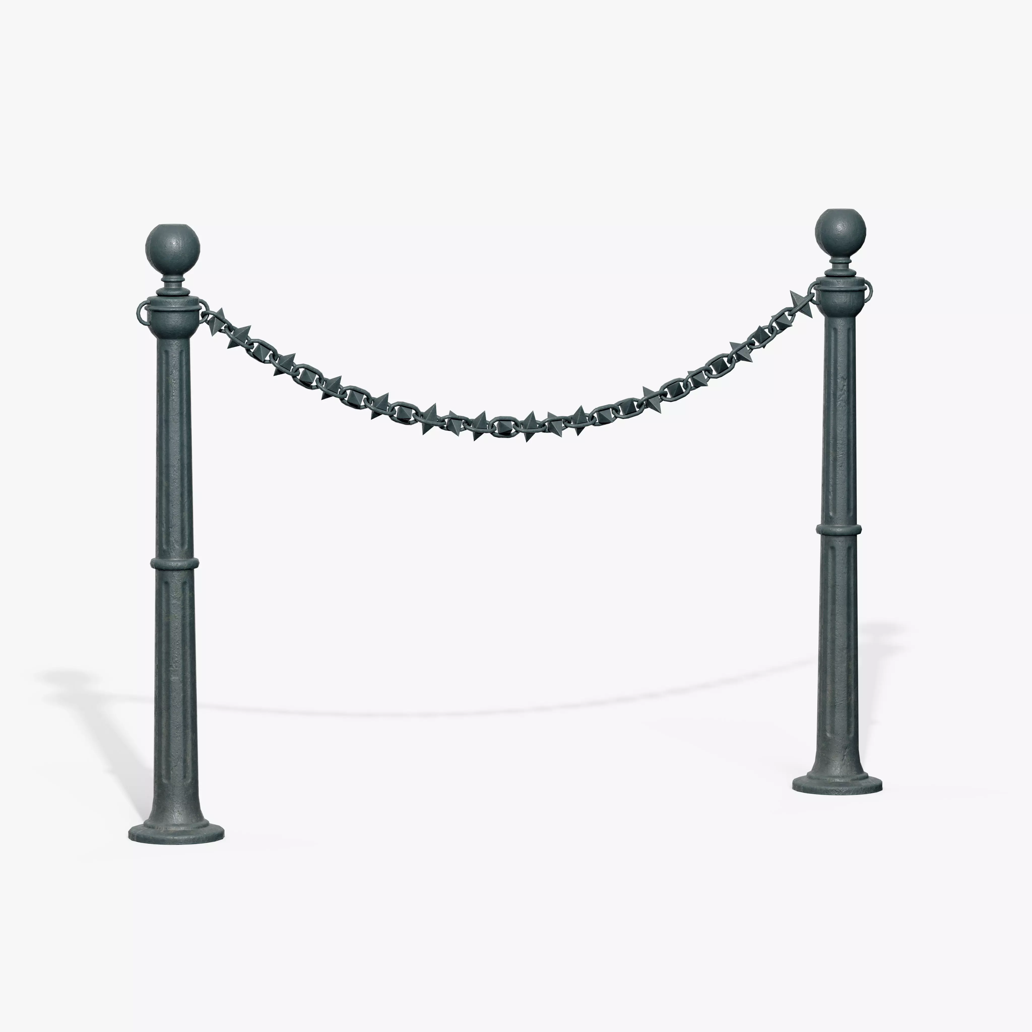 Chain Barrier A Low-poly 3D model_5