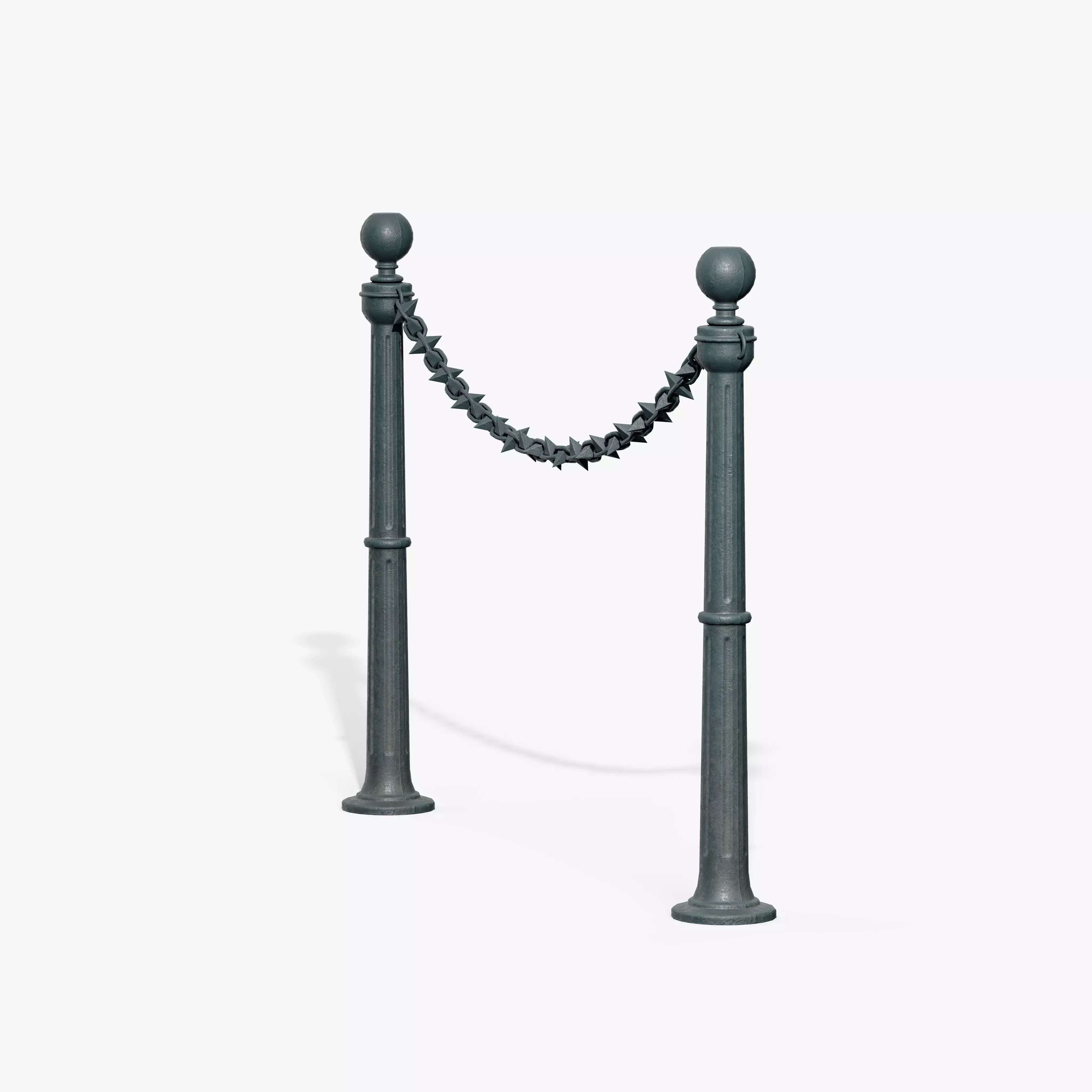 Chain Barrier A Low-poly 3D model_3