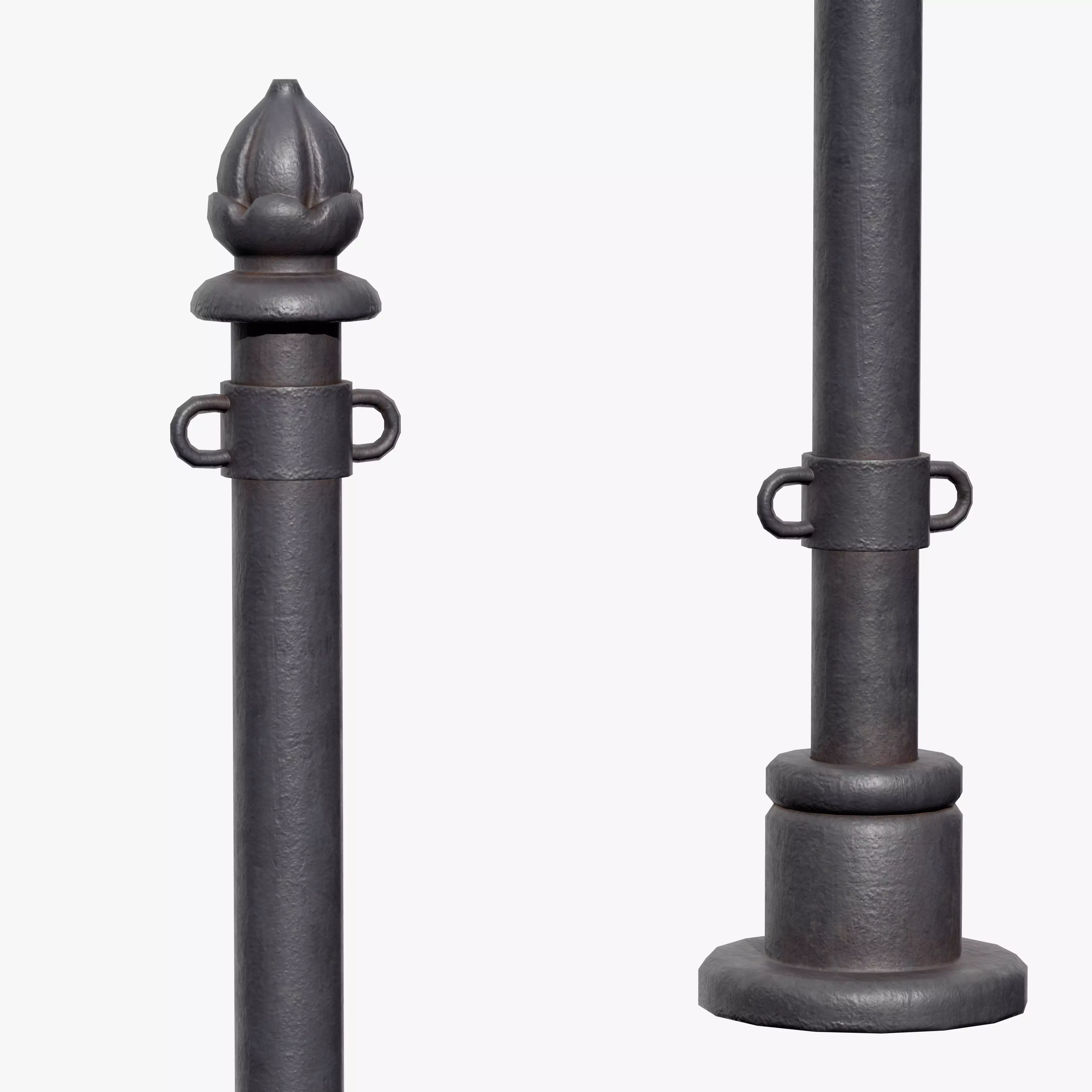 Chain Barrier B Low-poly 3D model_9