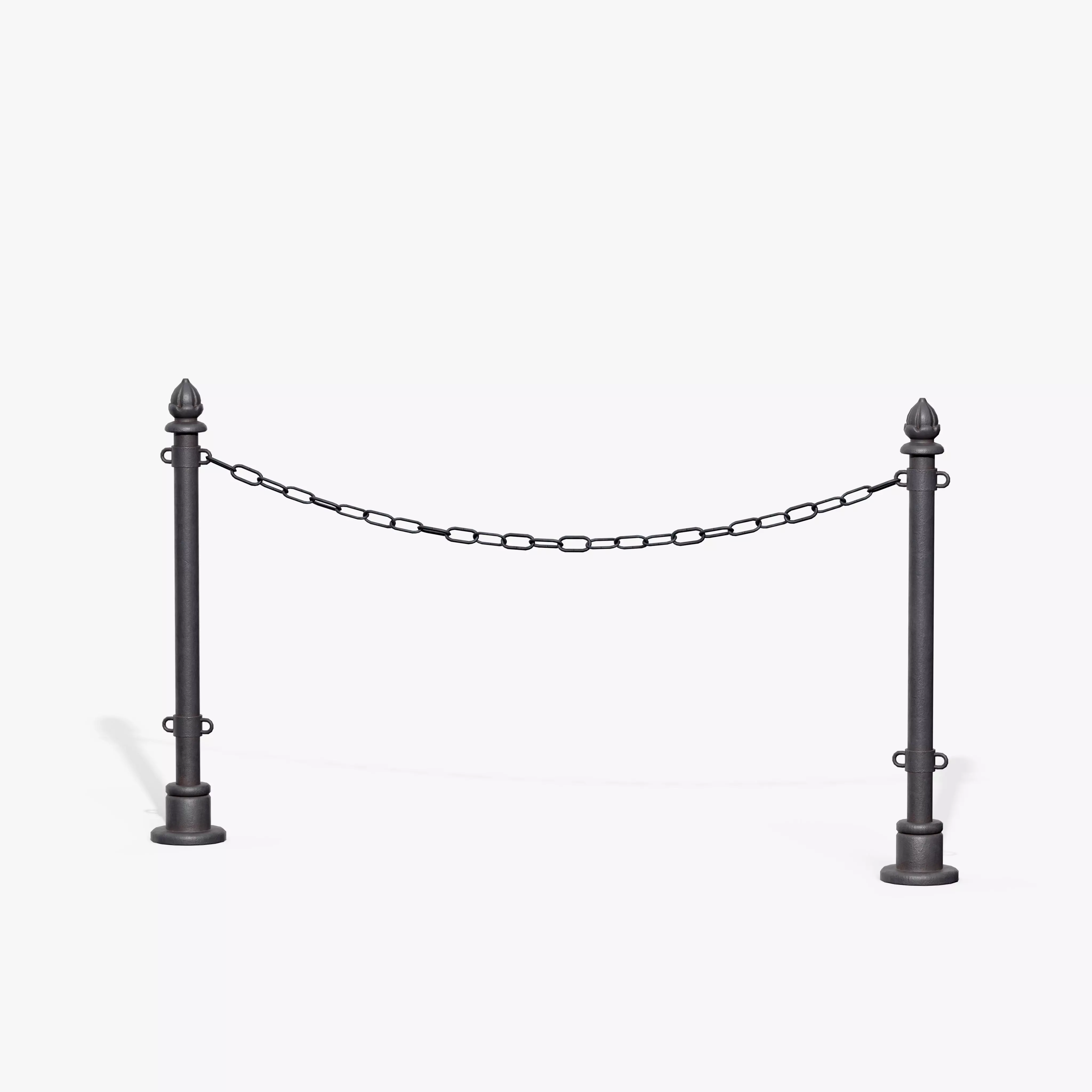 Chain Barrier B Low-poly 3D model_8