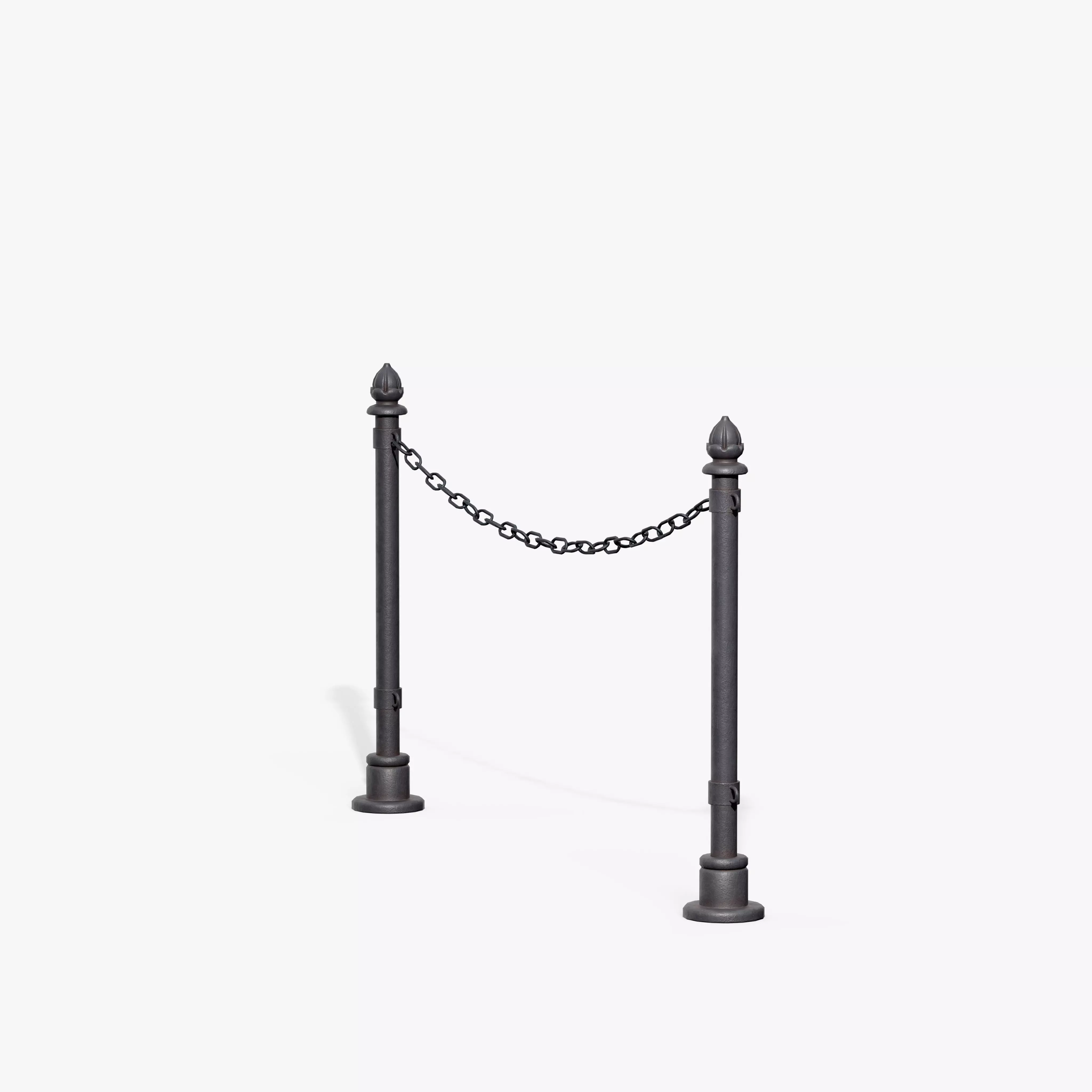 Chain Barrier B Low-poly 3D model_7