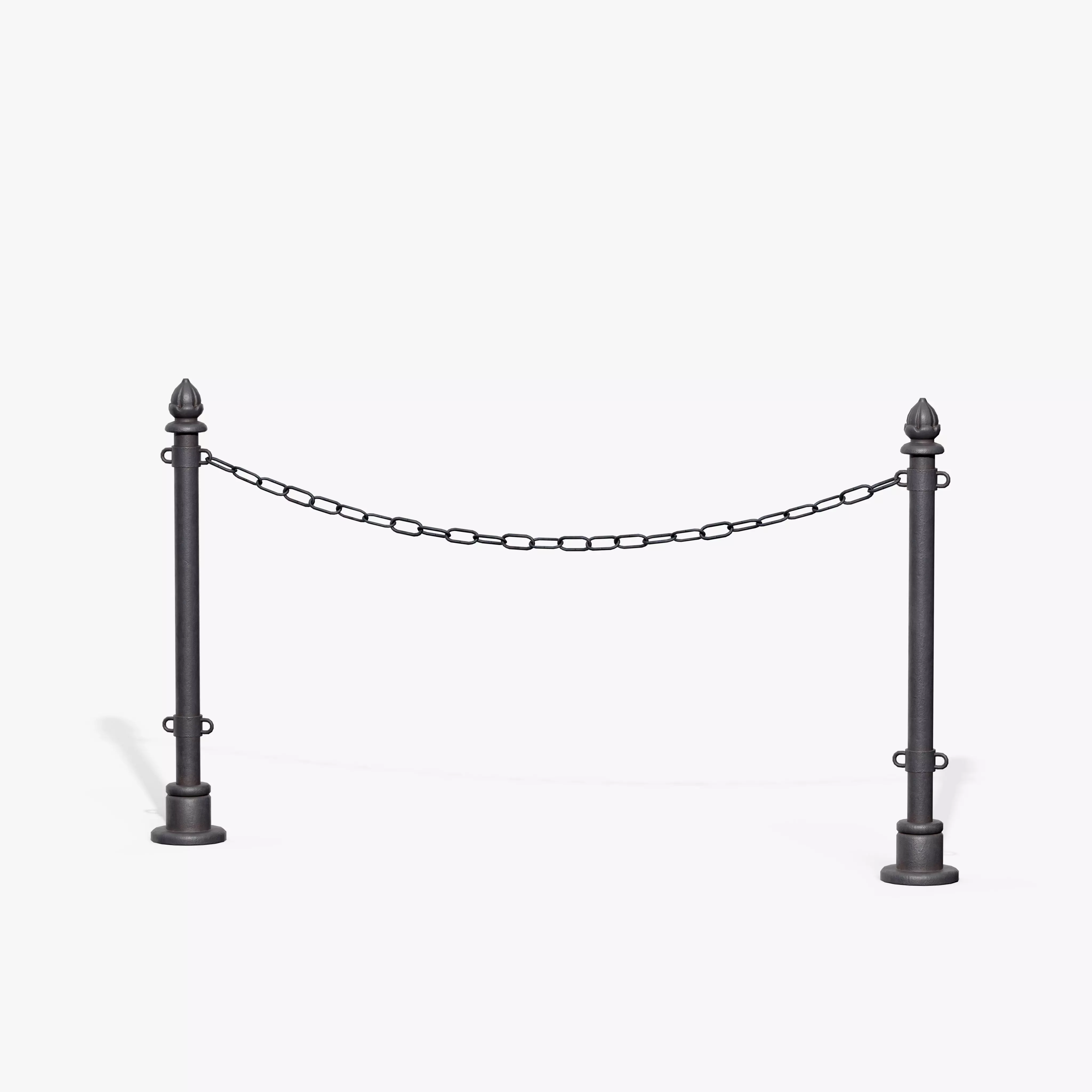 Chain Barrier B Low-poly 3D model_4