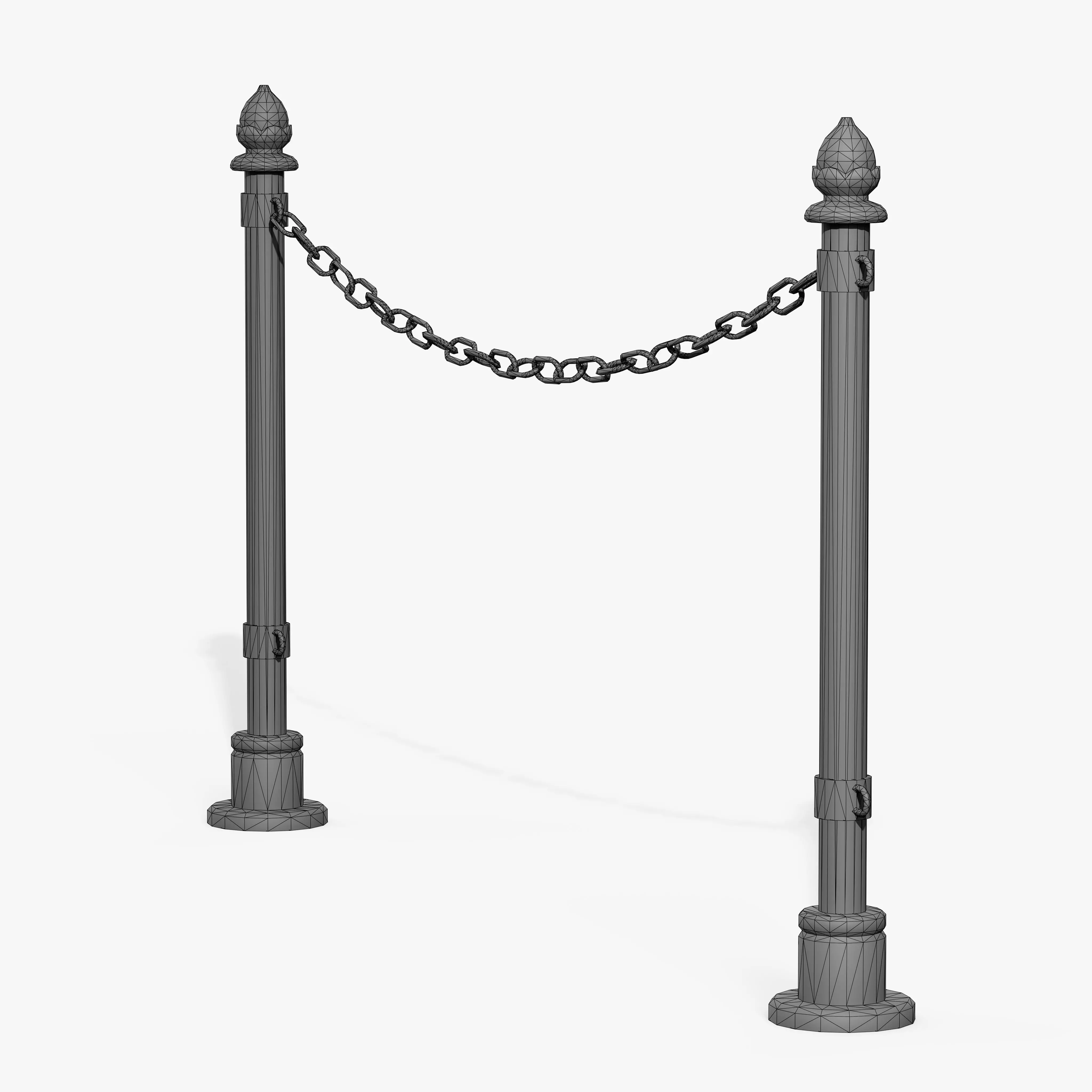 Chain Barrier B Low-poly 3D model_11