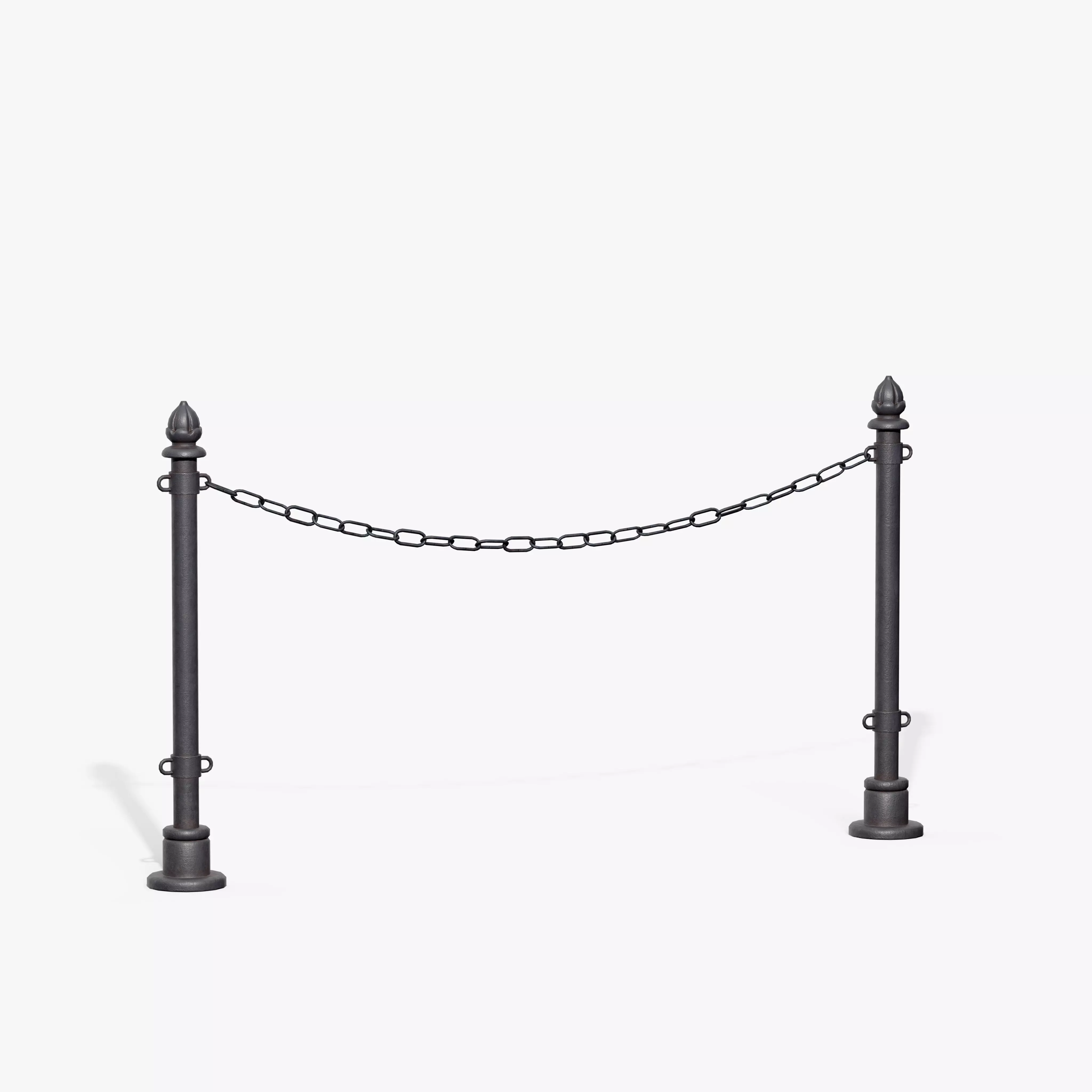 Chain Barrier B Low-poly 3D model_5