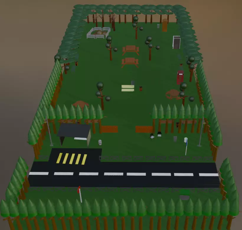 Urban Park Assets  Low Poly 3D Models 3D model_10