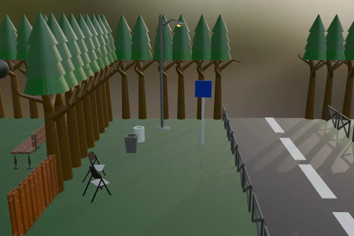 Urban Park Assets  Low Poly 3D Models 3D model_5