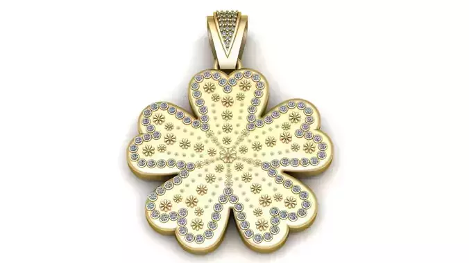 Floral Clover Pendant 3D Printable Model