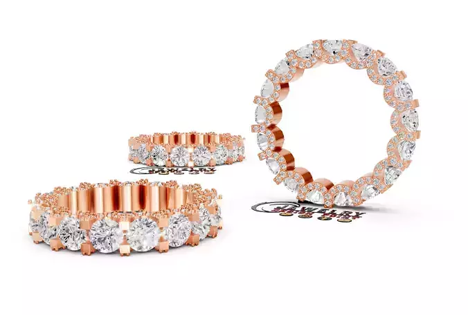 Custom Round Diamond Eternity Ring Wedding Band  Engagement Ring