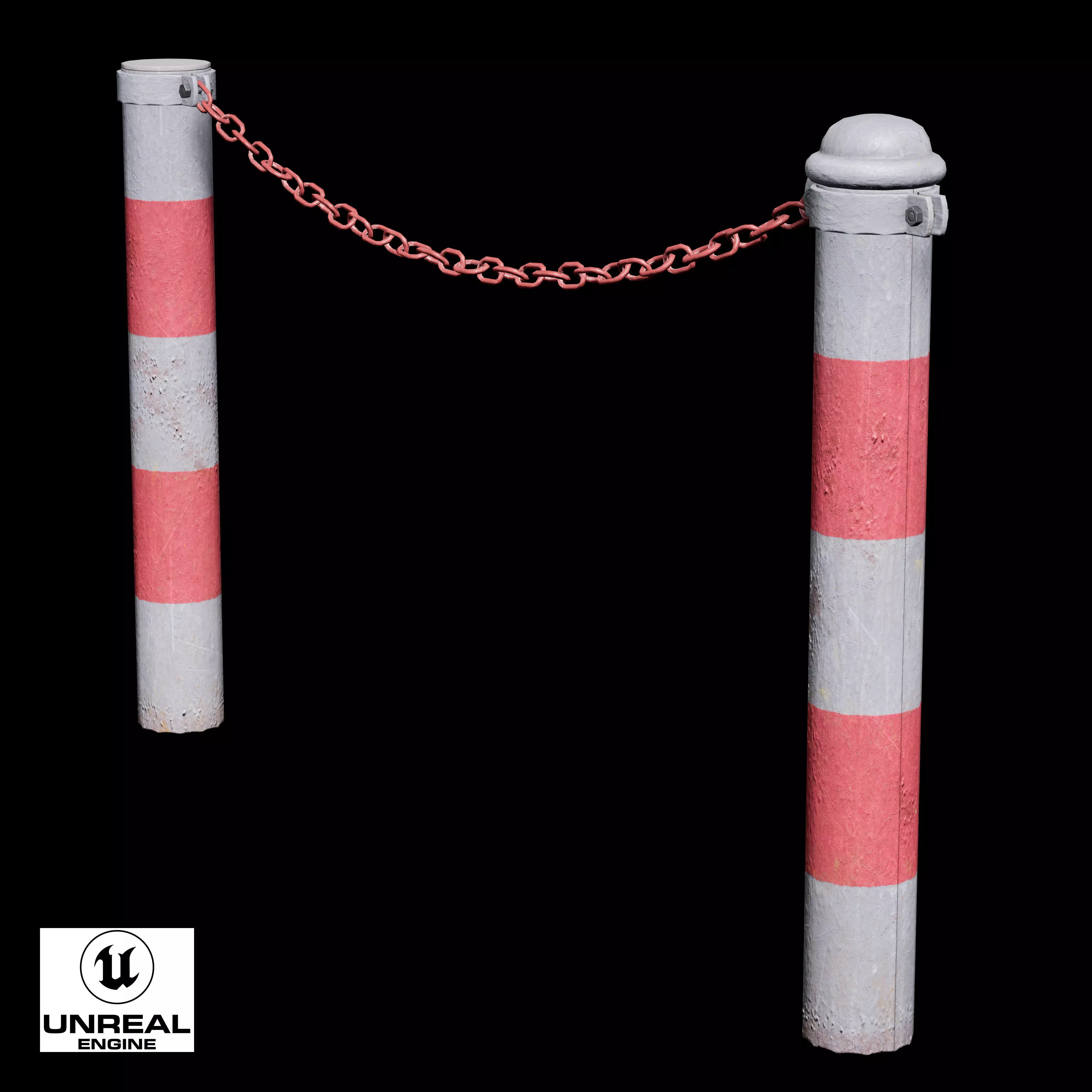 Chain Barrier C Low-poly 3D model_13