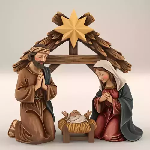 Nativity STL Holy Family 3D Print Set separated files 3D print model Nativity STL Holy Family 3D Print Set separated files 3D print model