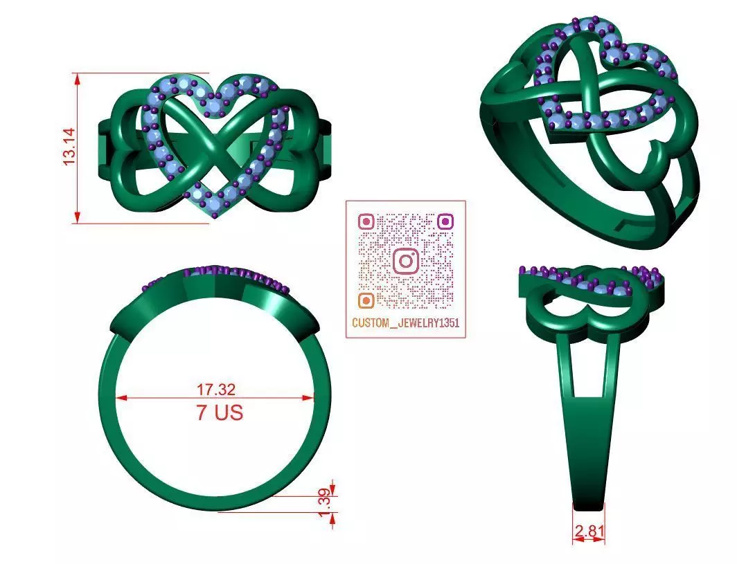Solitaire ring 3D print model_5