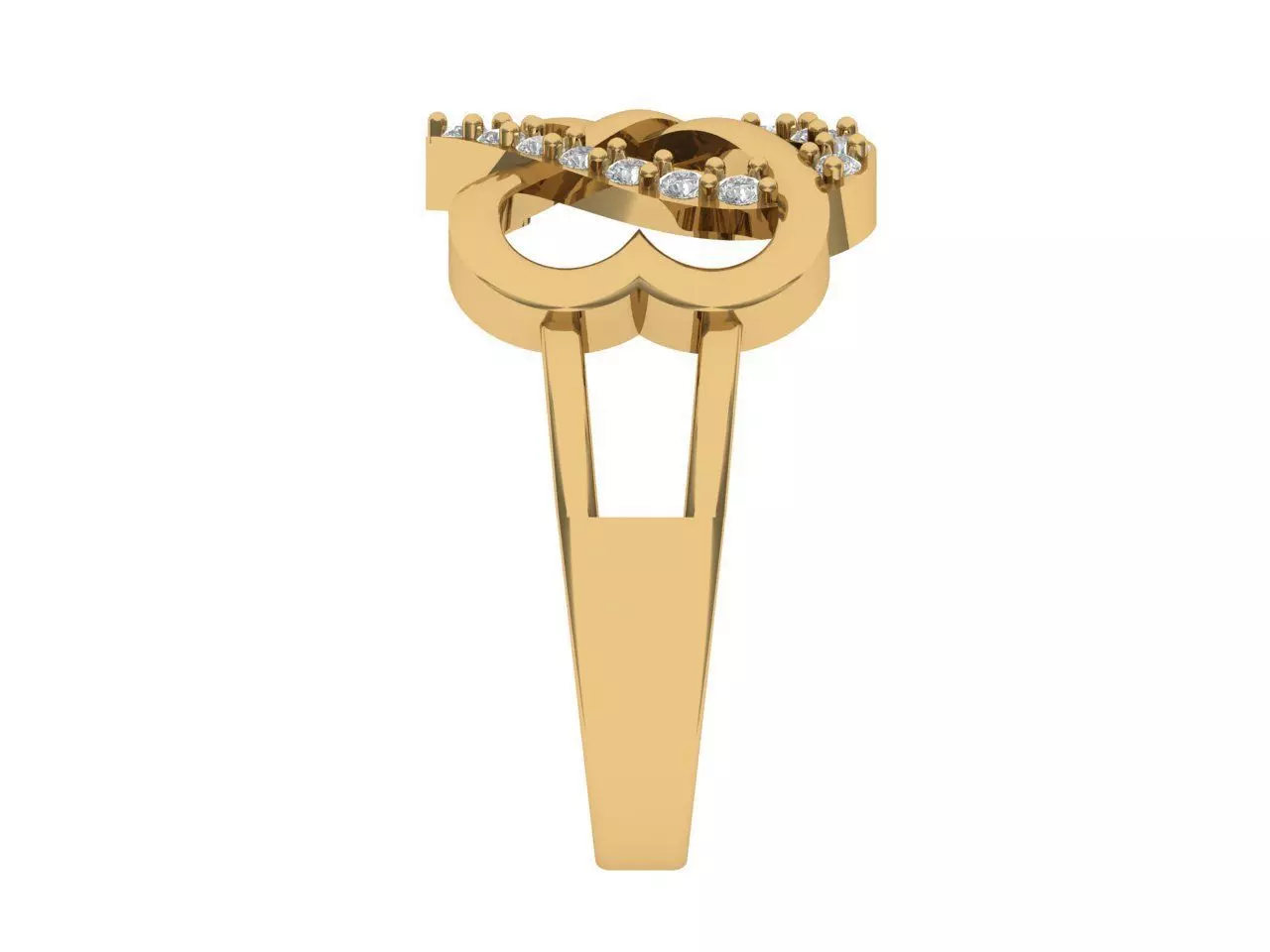Solitaire ring 3D print model_2