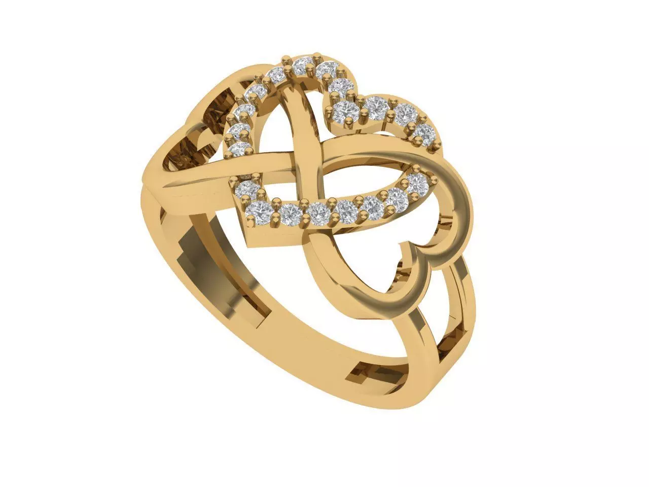 Solitaire ring 3D print model_4