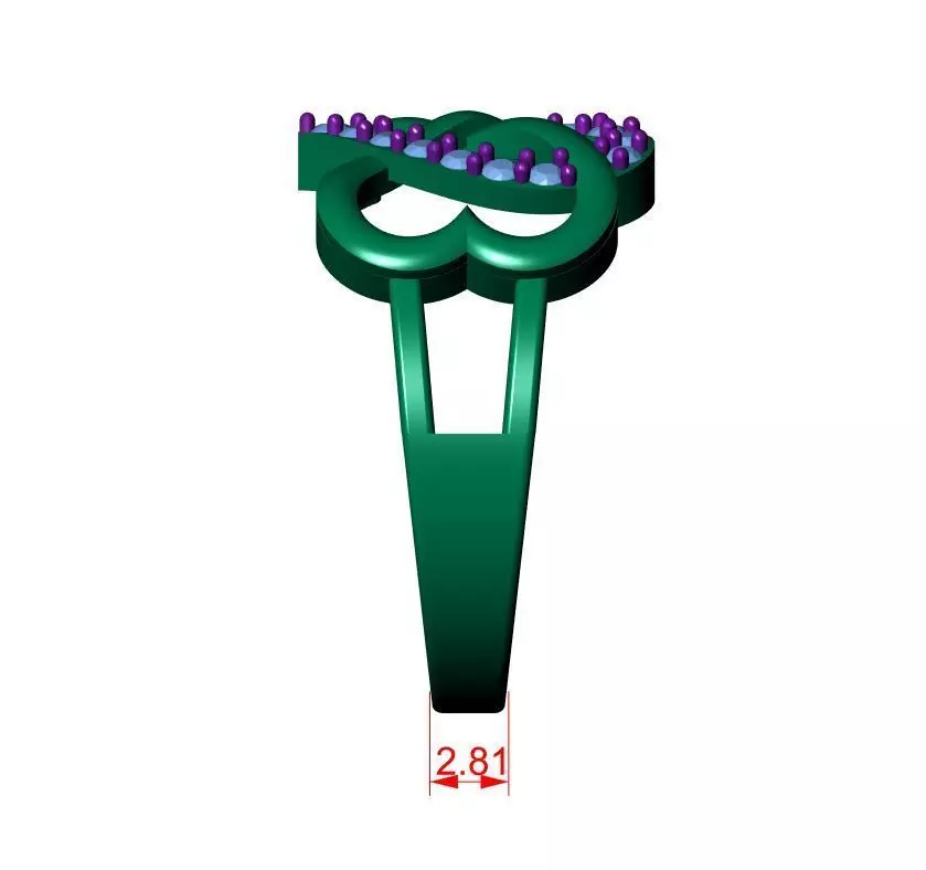 Solitaire ring 3D print model_13