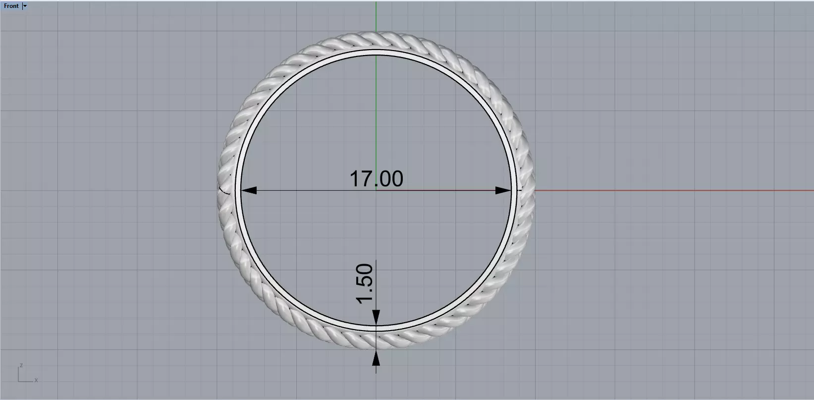 Rope ring model 1413 3D print model_6