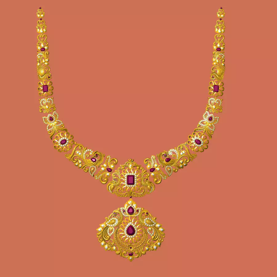 gold necklaces 3D print model_0