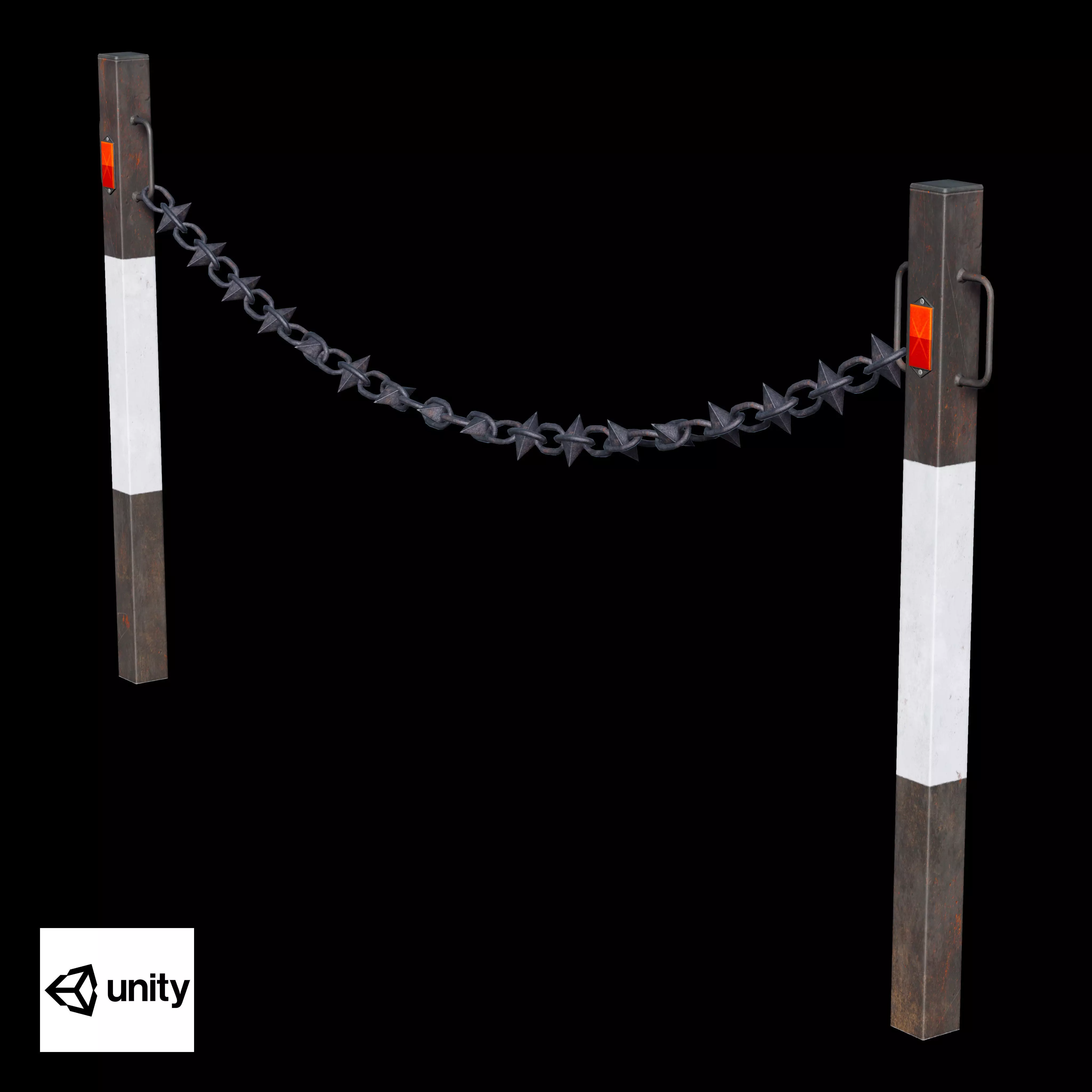 Chain Barrier D Low-poly 3D model_14