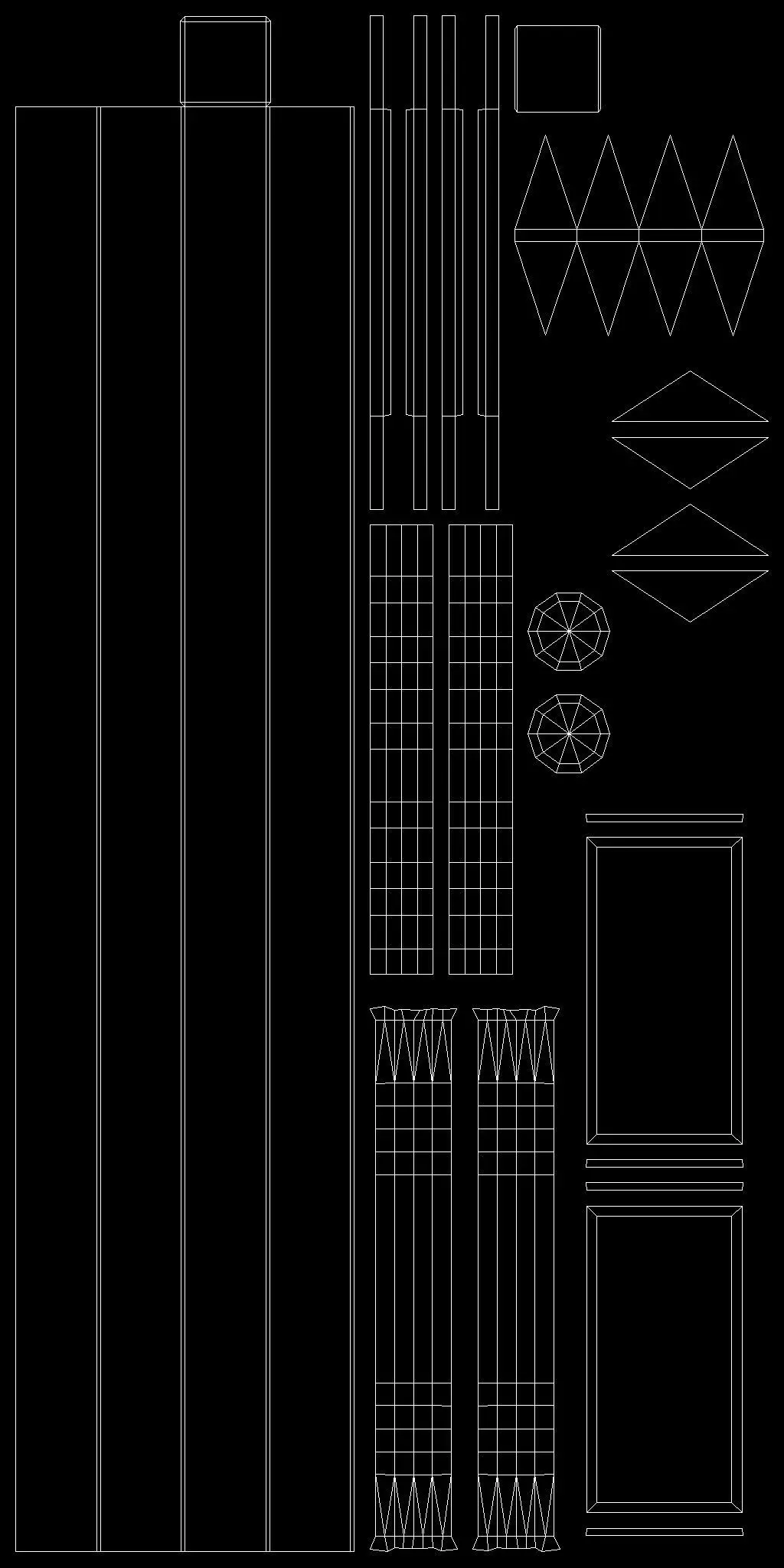 Chain Barrier D Low-poly 3D model_15