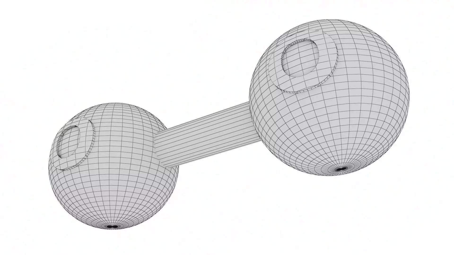 O2 Oxygen Molecule Low-poly 3D model_22