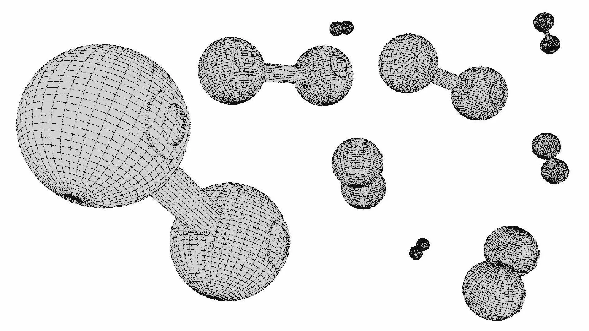 O2 Oxygen Molecule Low-poly 3D model_12