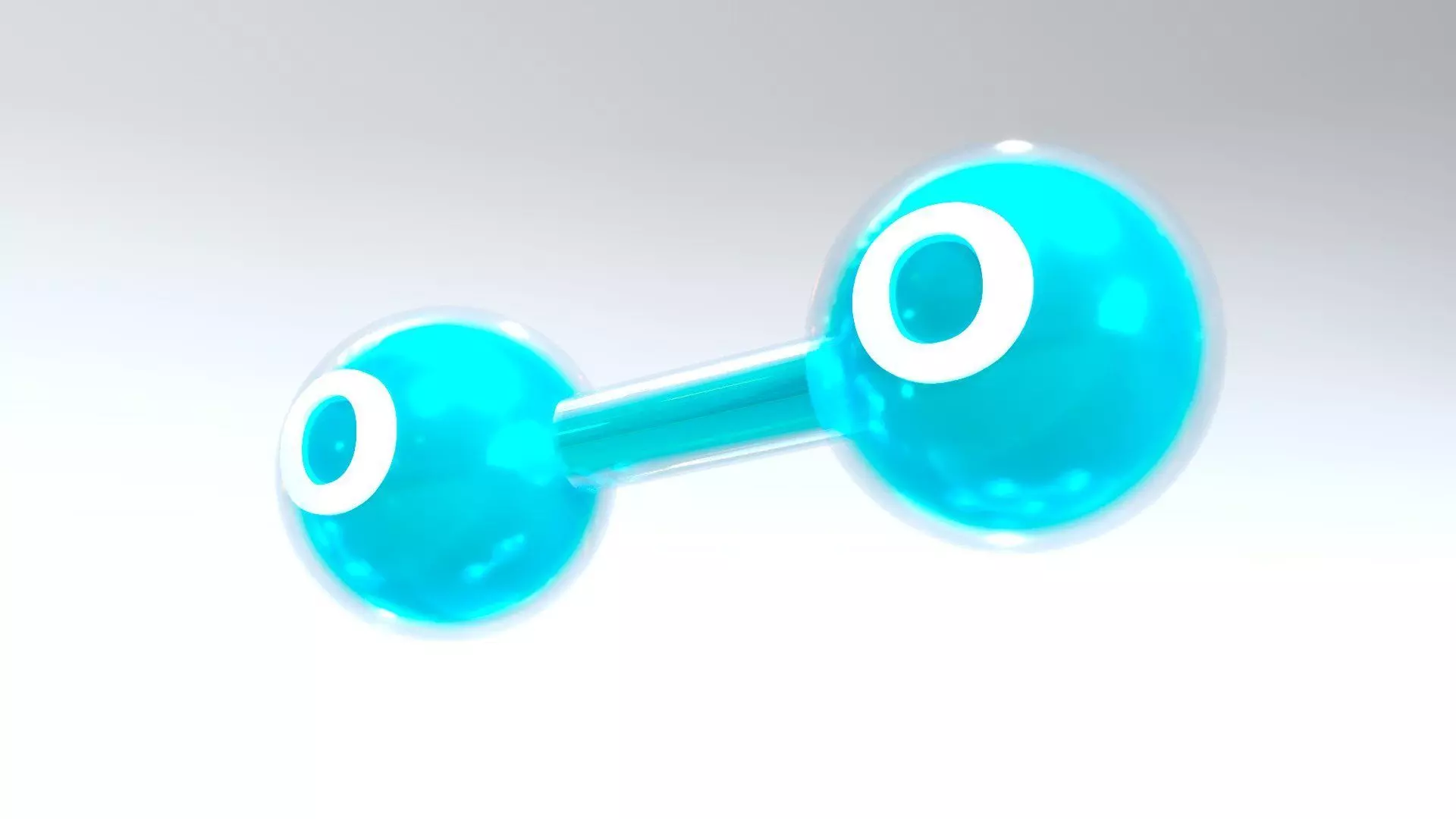 O2 Oxygen Molecule Low-poly 3D model_9