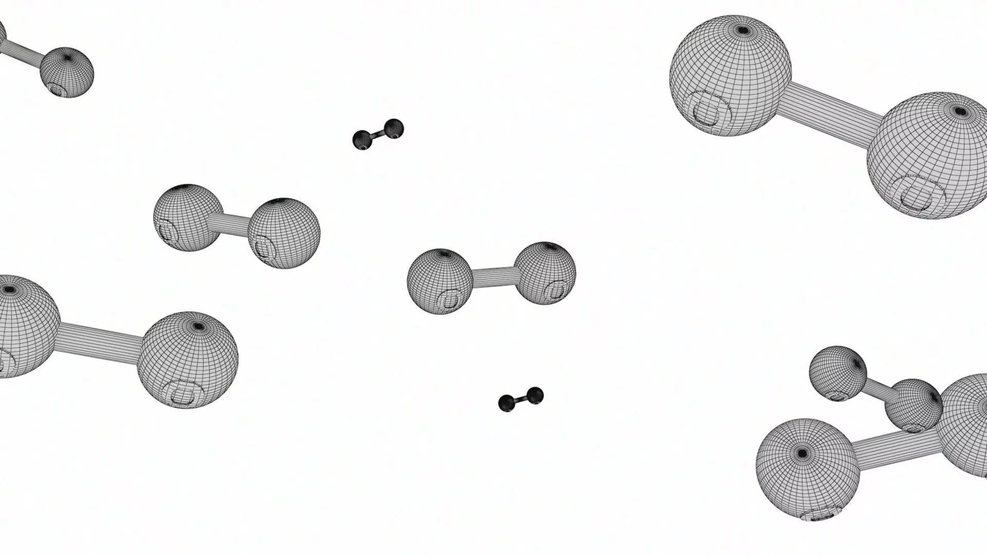 O2 Oxygen Molecule Low-poly 3D model_16