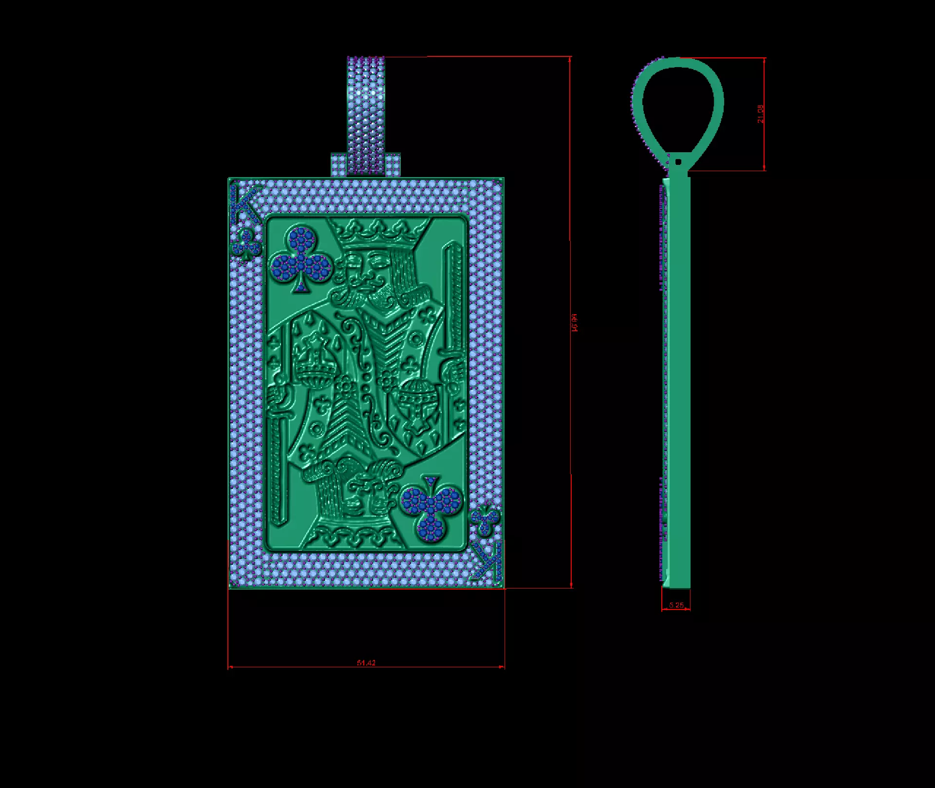 king card pendant 3D print model 3D print model_6