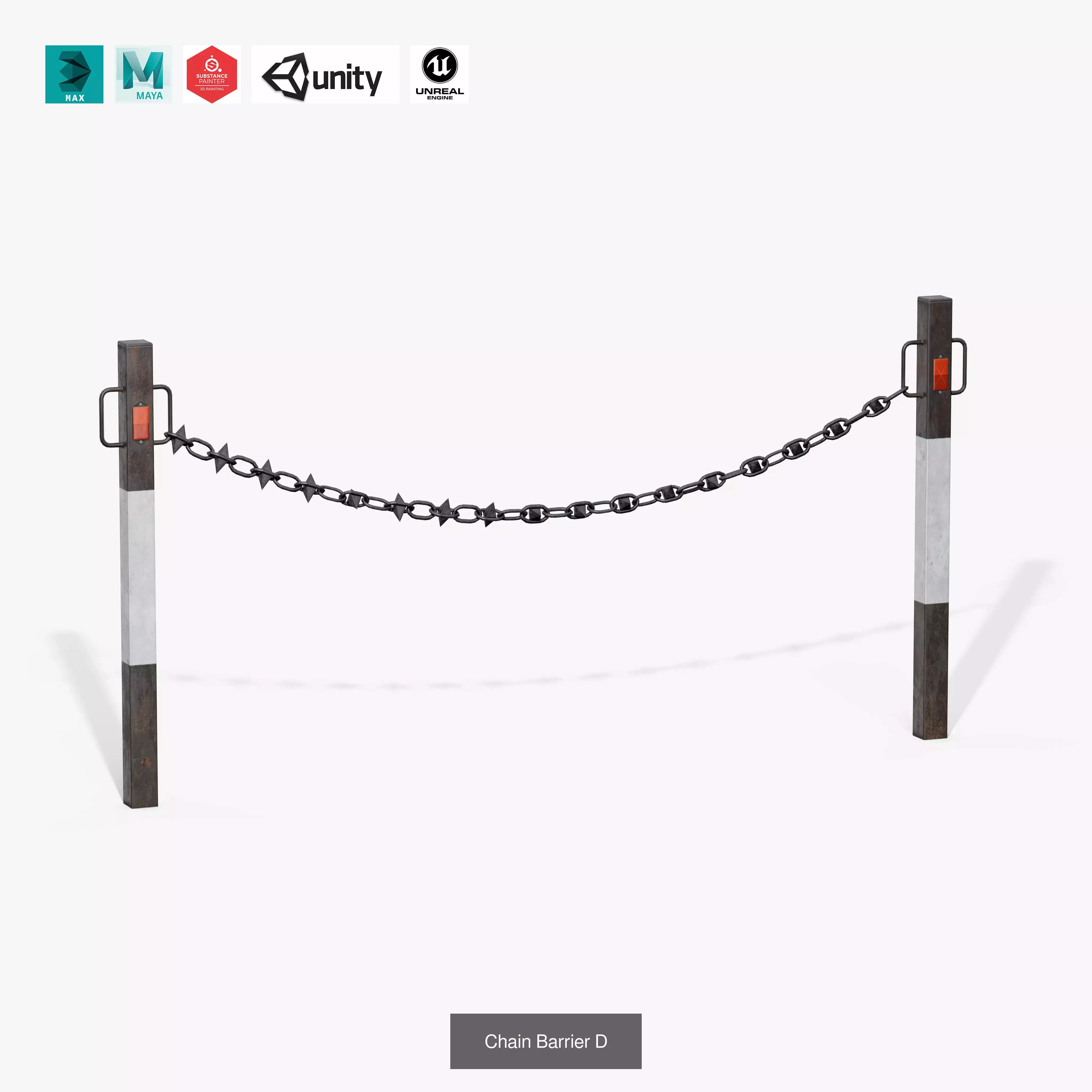 Chain Barrier 3D Model Collection_8