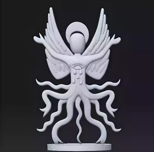 Biblically accurate angel Dominion 3d printable with base 3D print model