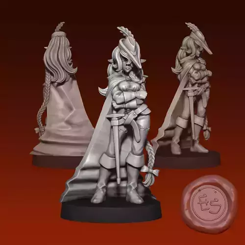 Nikoletta - Dark Elf Mage - 32mm Supported