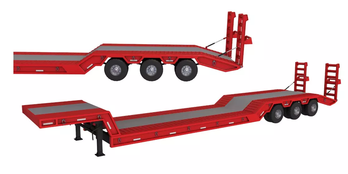 Low Loader Semi Trailer 3D model