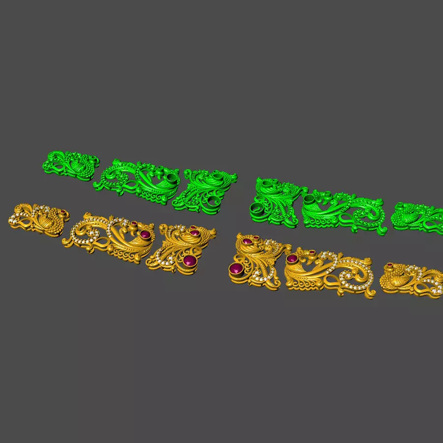 gold belt 3D print model_1