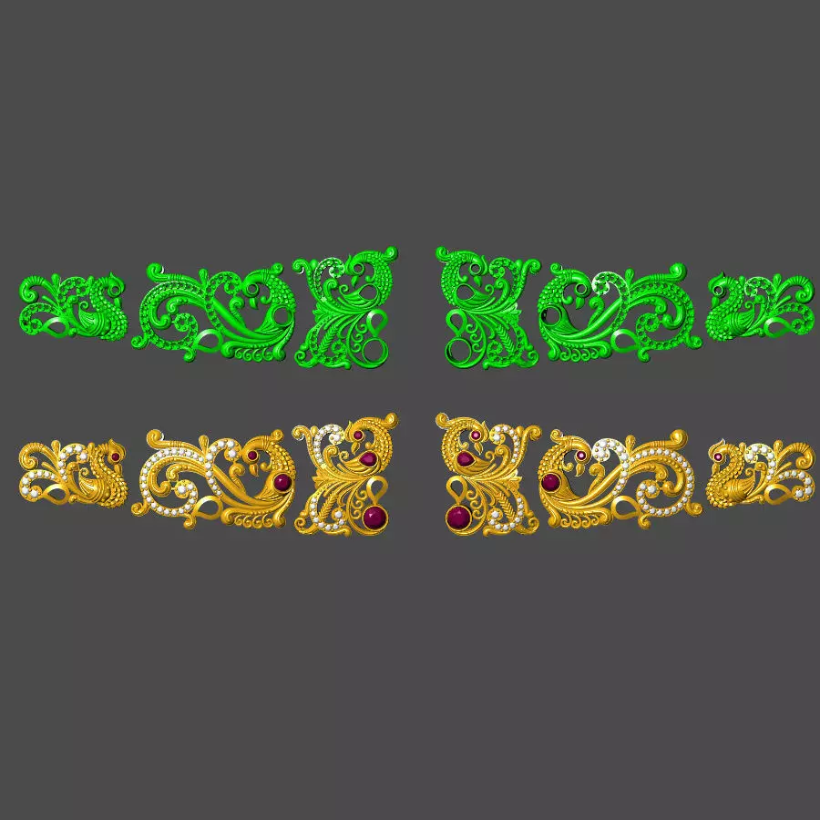 gold belt 3D print model_0