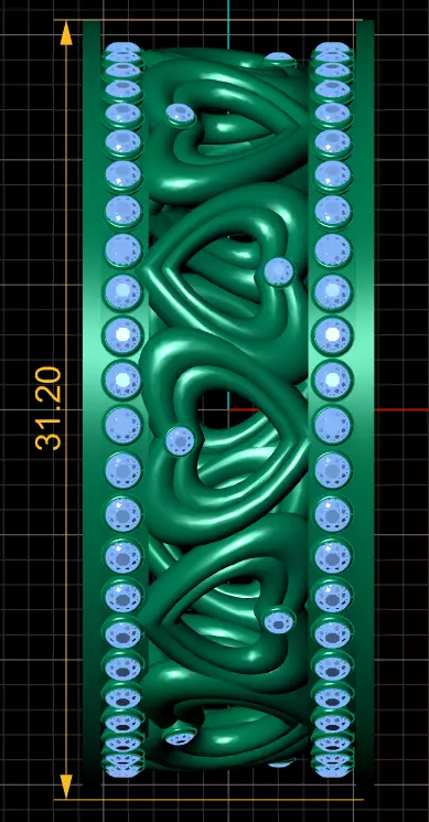 Heart Band Ring 3D Printable Model Free 3D print model_7