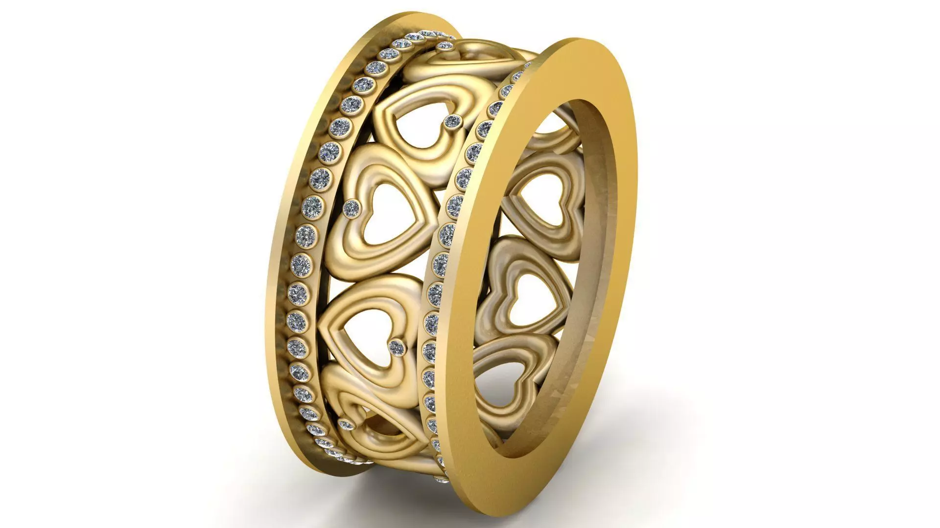Heart Band Ring 3D Printable Model Free 3D print model_5