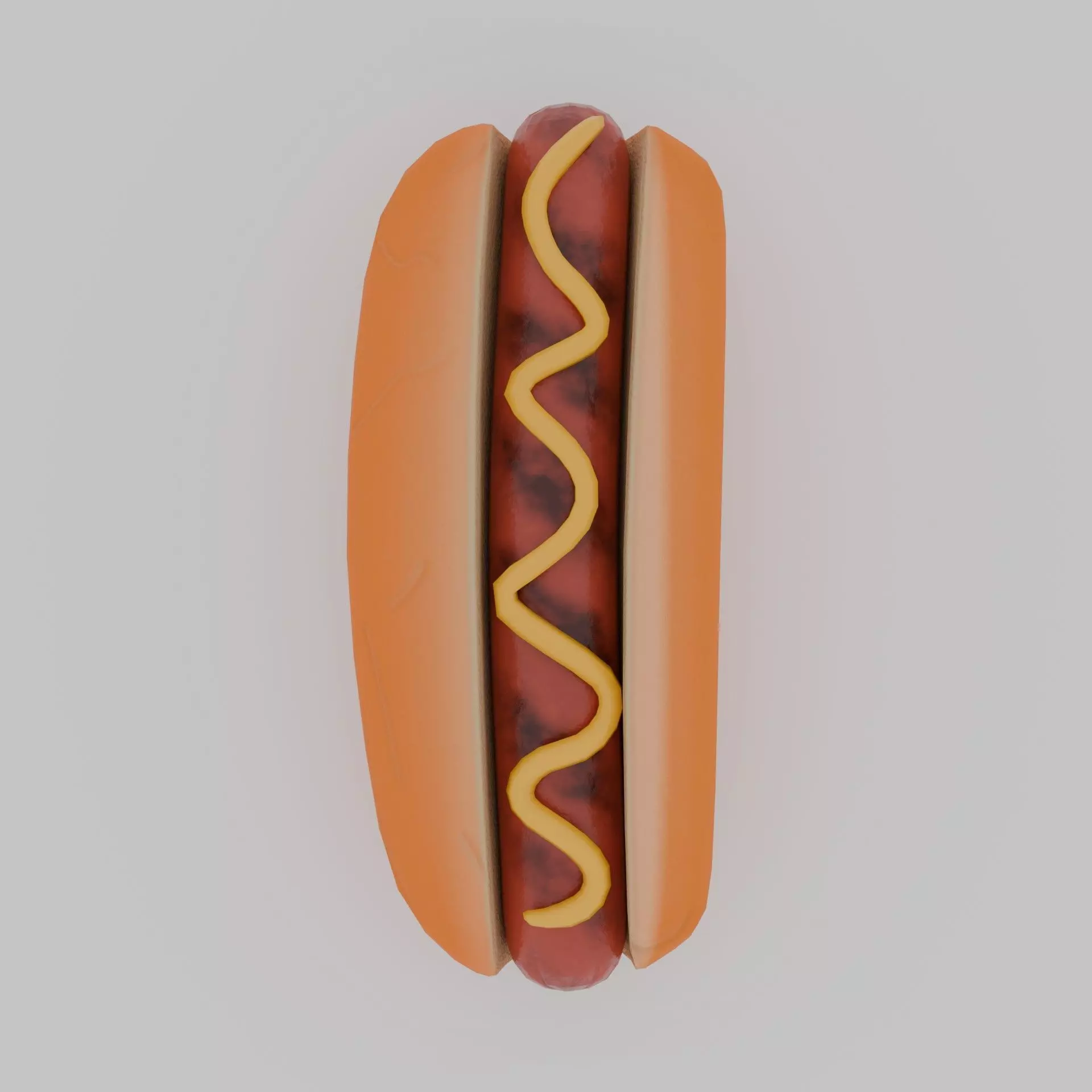 Hot Dog 3D Model Low Poly Game Ready with LODs Low-poly 3D model_11