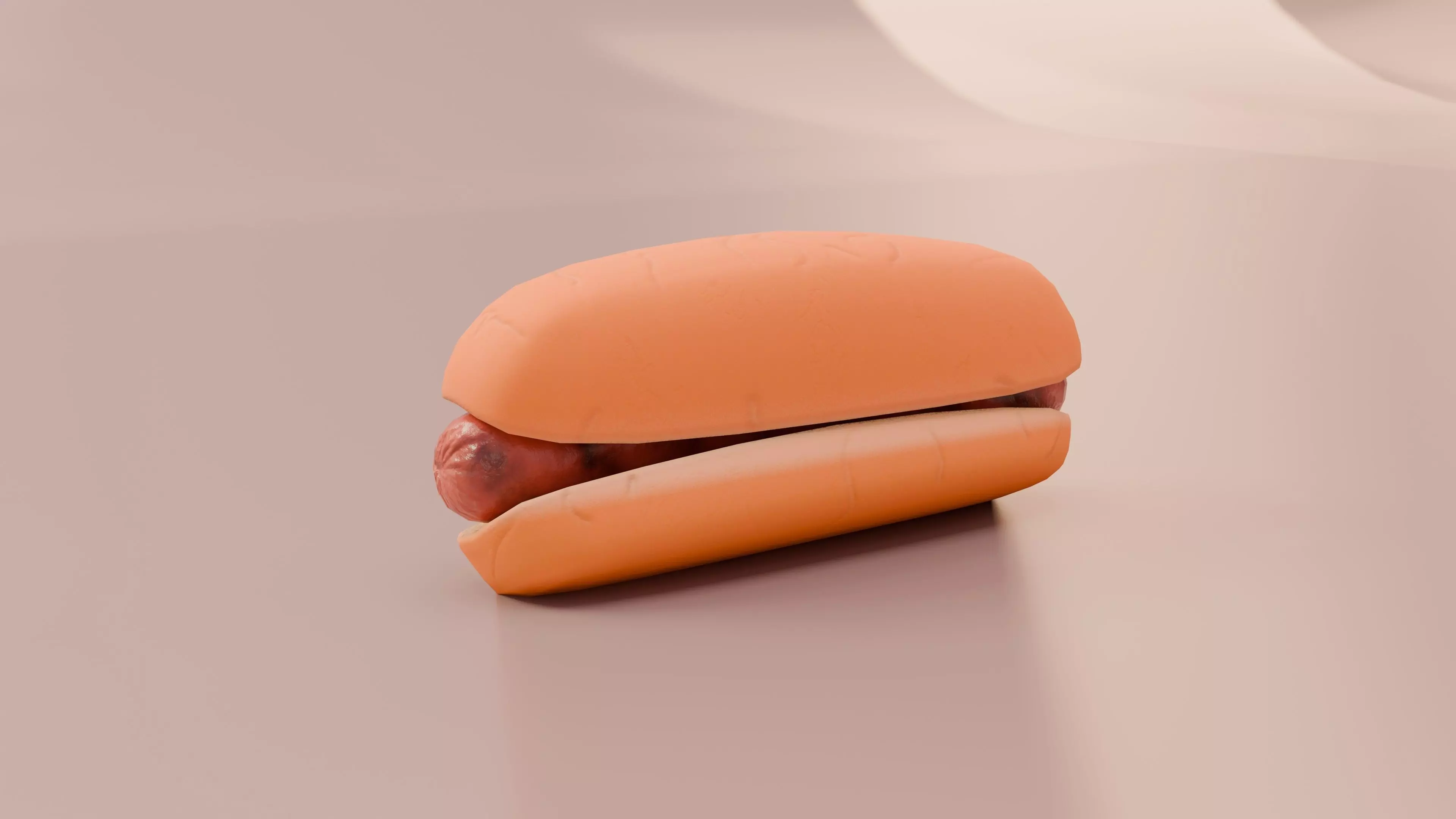 Hot Dog 3D Model Low Poly Game Ready with LODs Low-poly 3D model_1