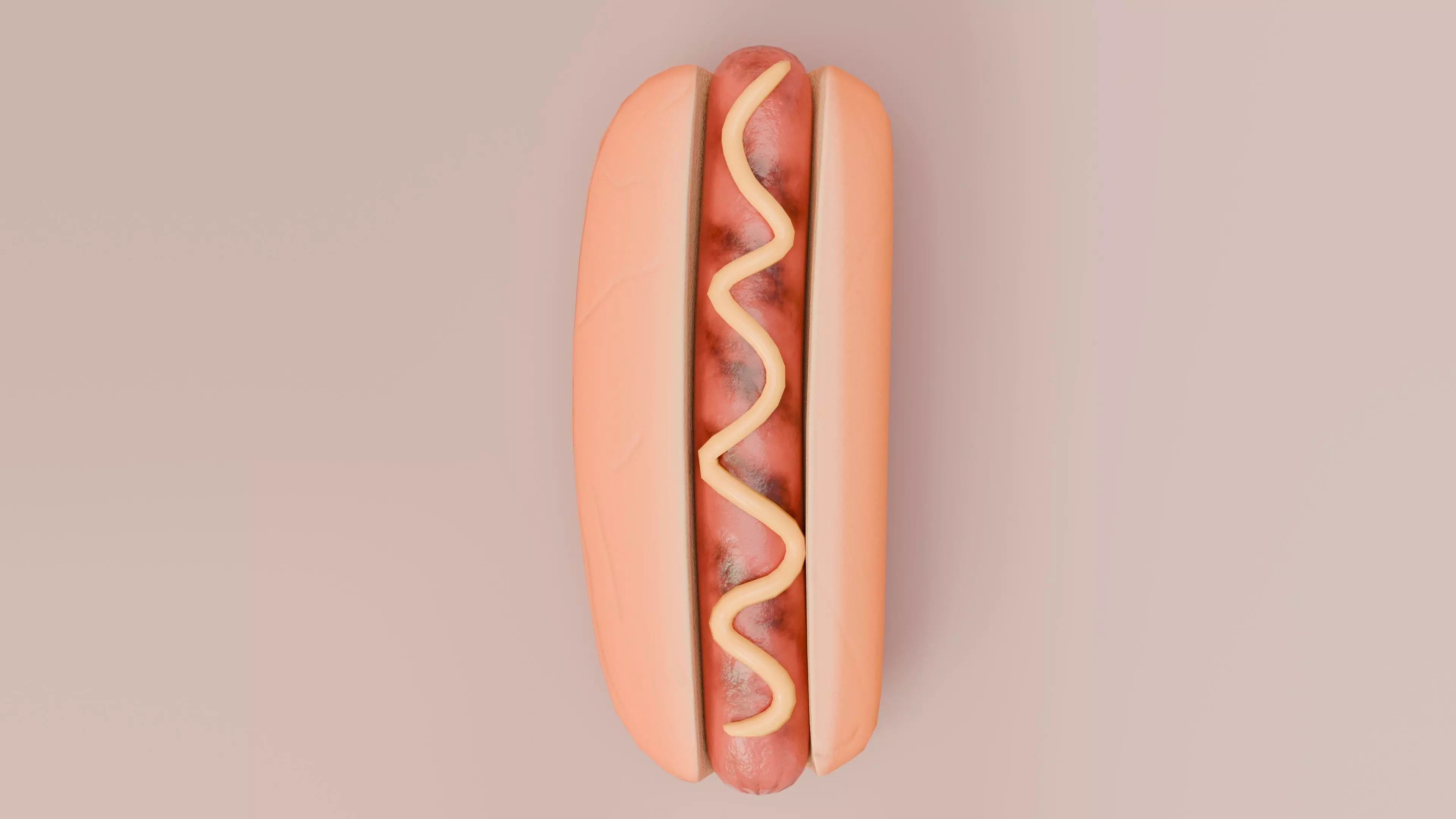 Hot Dog 3D Model Low Poly Game Ready with LODs Low-poly 3D model_2