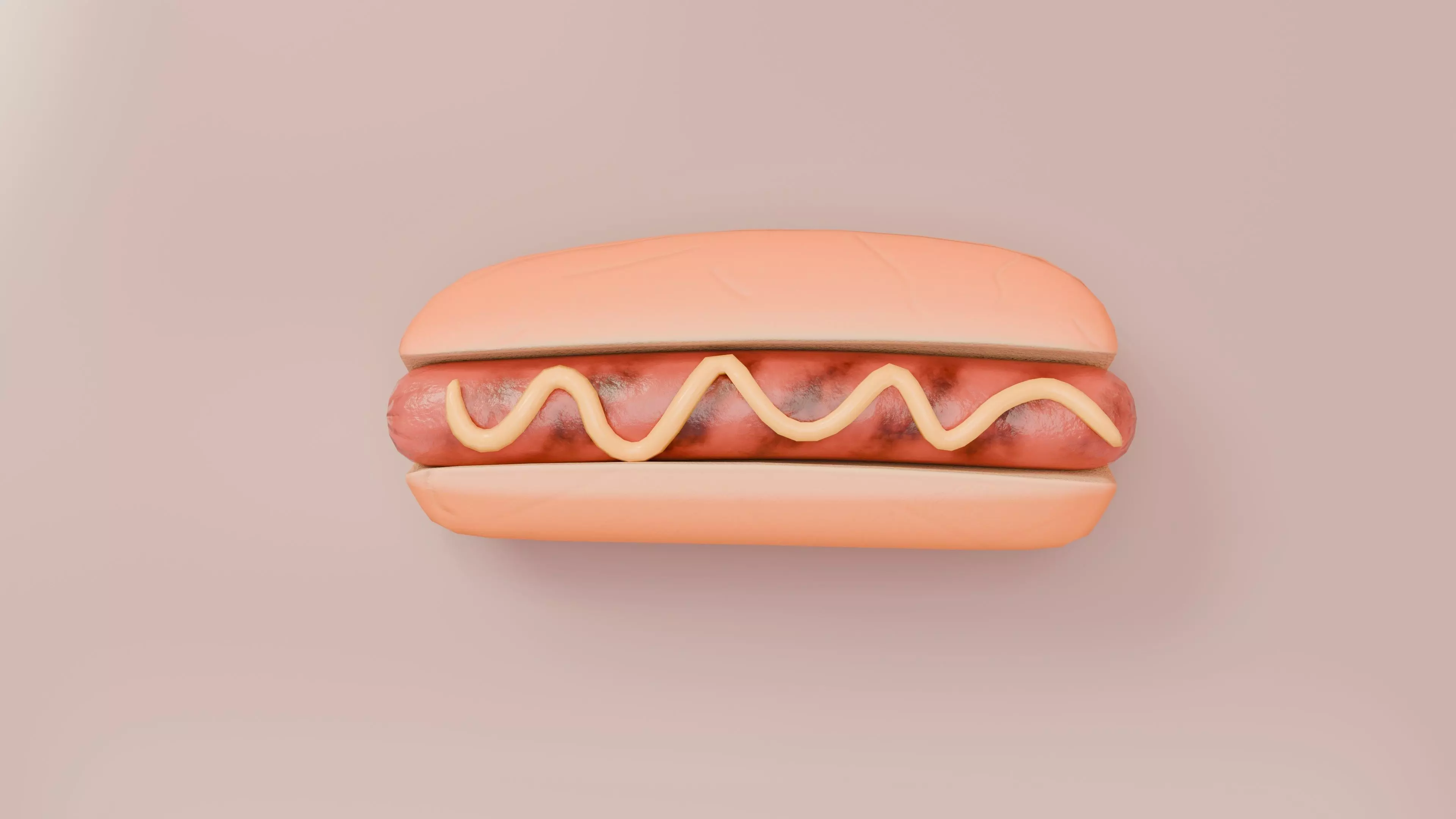 Hot Dog 3D Model Low Poly Game Ready with LODs Low-poly 3D model_3