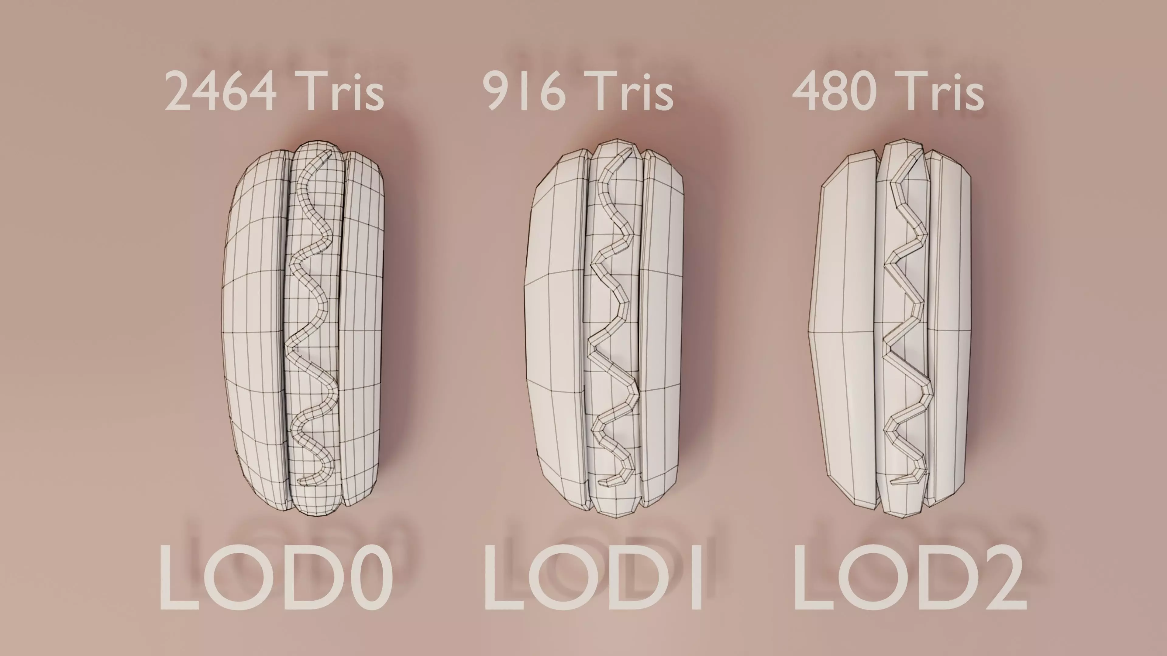 Hot Dog 3D Model Low Poly Game Ready with LODs Low-poly 3D model_6