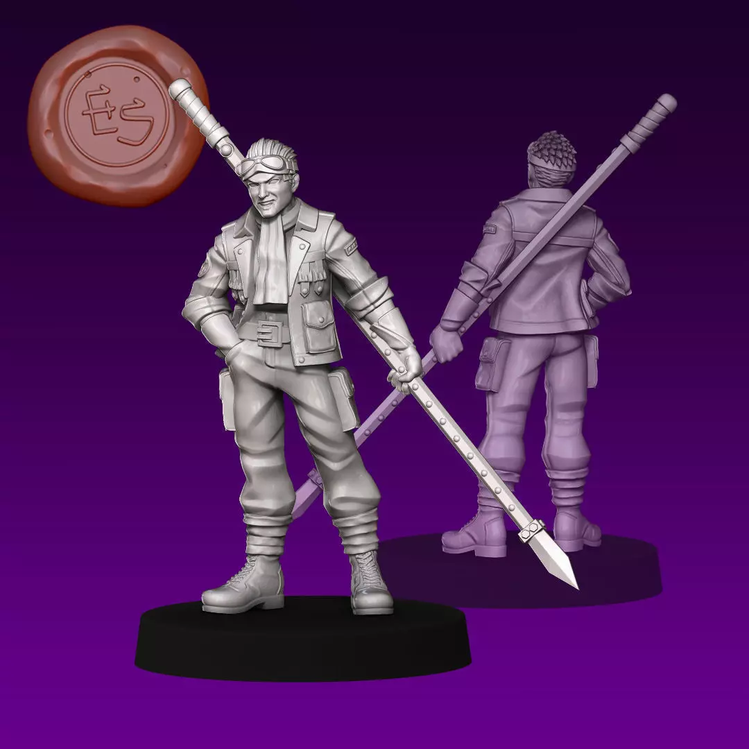 Cid Highwind - Final Fantasy VII - 32mm Miniature 3D print model_0