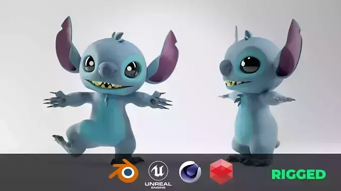 Stich Character Cartoon 