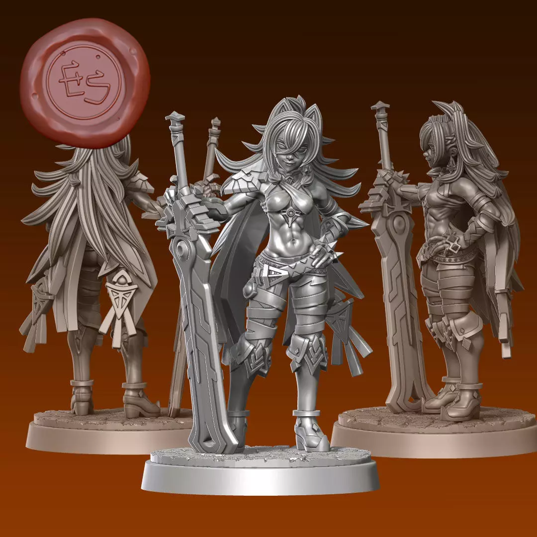 Dehya - Genshin Impact - 32mm Miniature 3D print model_0