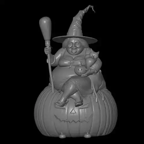 hallowen witch pumpkin model