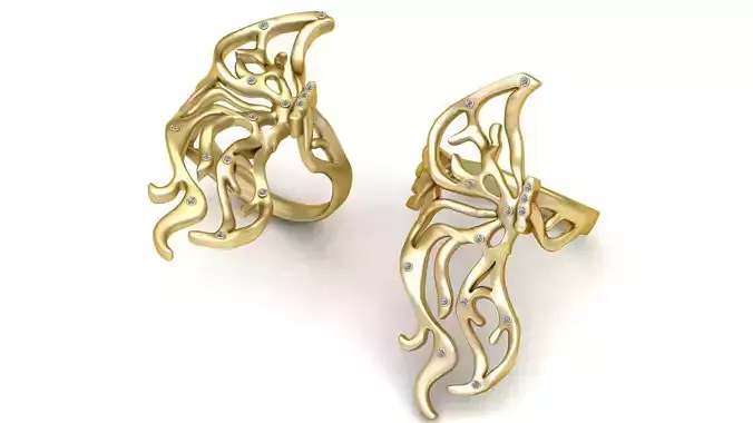 Butterfly Wing Ring  3D Printable Jewelry Model